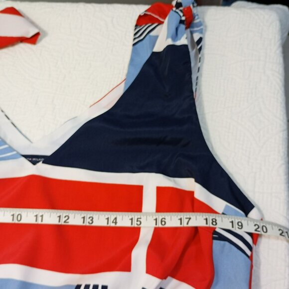 Tommy Hilfiger Womens Sleeveless Geometric Print Dress Midi Size XL - Picture 6 of 10